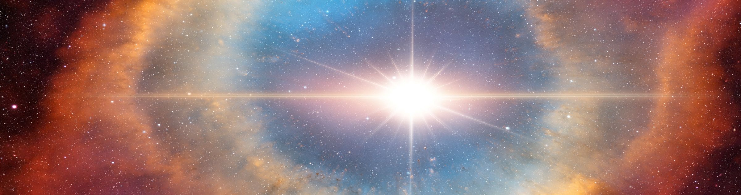 Aufnahme eines hell leuchtenden Sterns im Universum