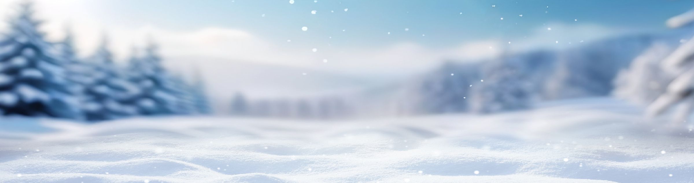 Eine Schneelandschaft mit blauem Himmel