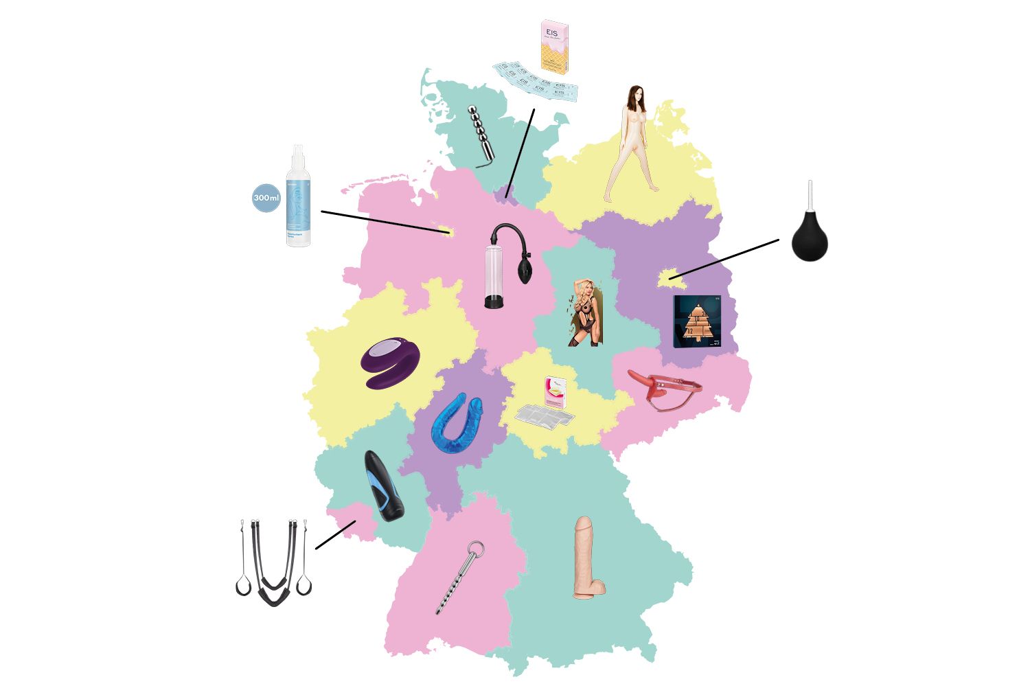 Grafik: Welche Sextoys sind in welchem Bundesland die Bestseller?