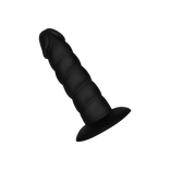 Gerippter klassischer Dildo aus Silikon, schwarz