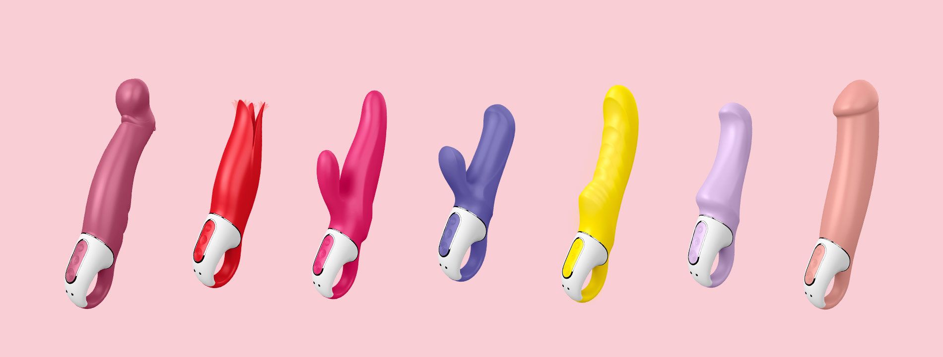 Die Satisfyer Vibes Vibratoren auf rosa Hintergrund